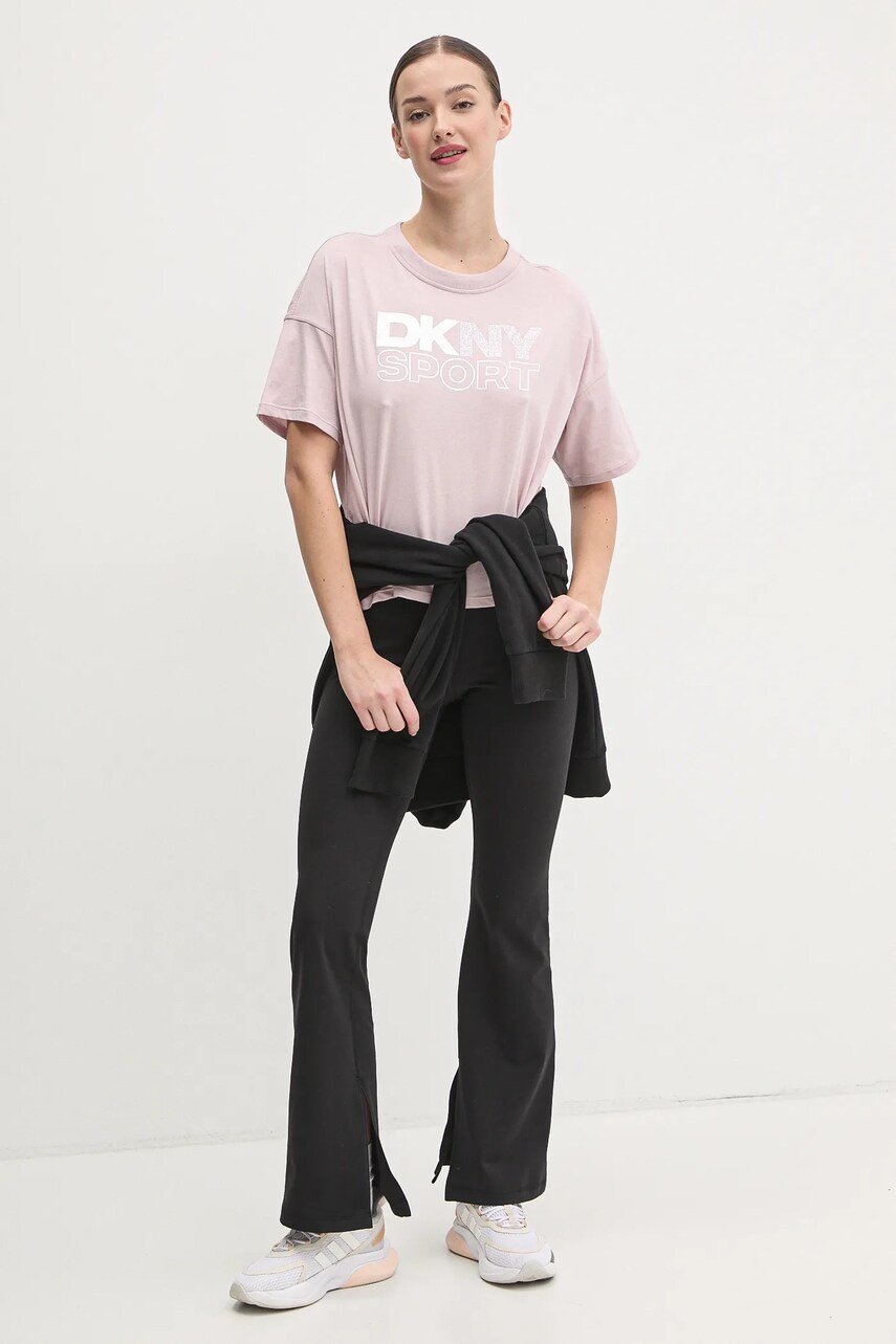 Бавовняна футболка Dkny жіноча колір рожевий DP5T1121