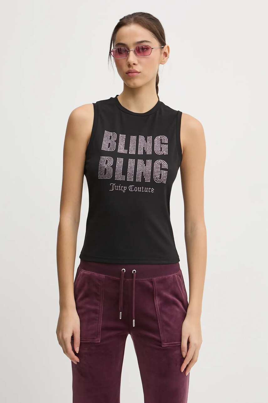 Топ Juicy Couture жіночий колір чорний JCBLV125866