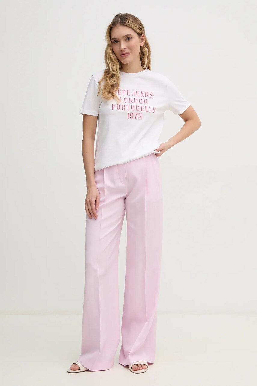 Бавовняна футболка Pepe Jeans RUBY жіноча колір білий PL506027