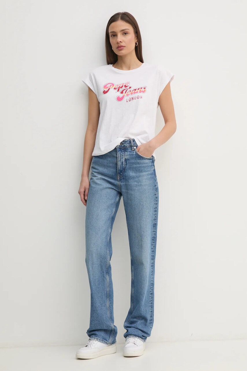 Бавовняна футболка Pepe Jeans ROSALIE жіноча колір білий PL506033