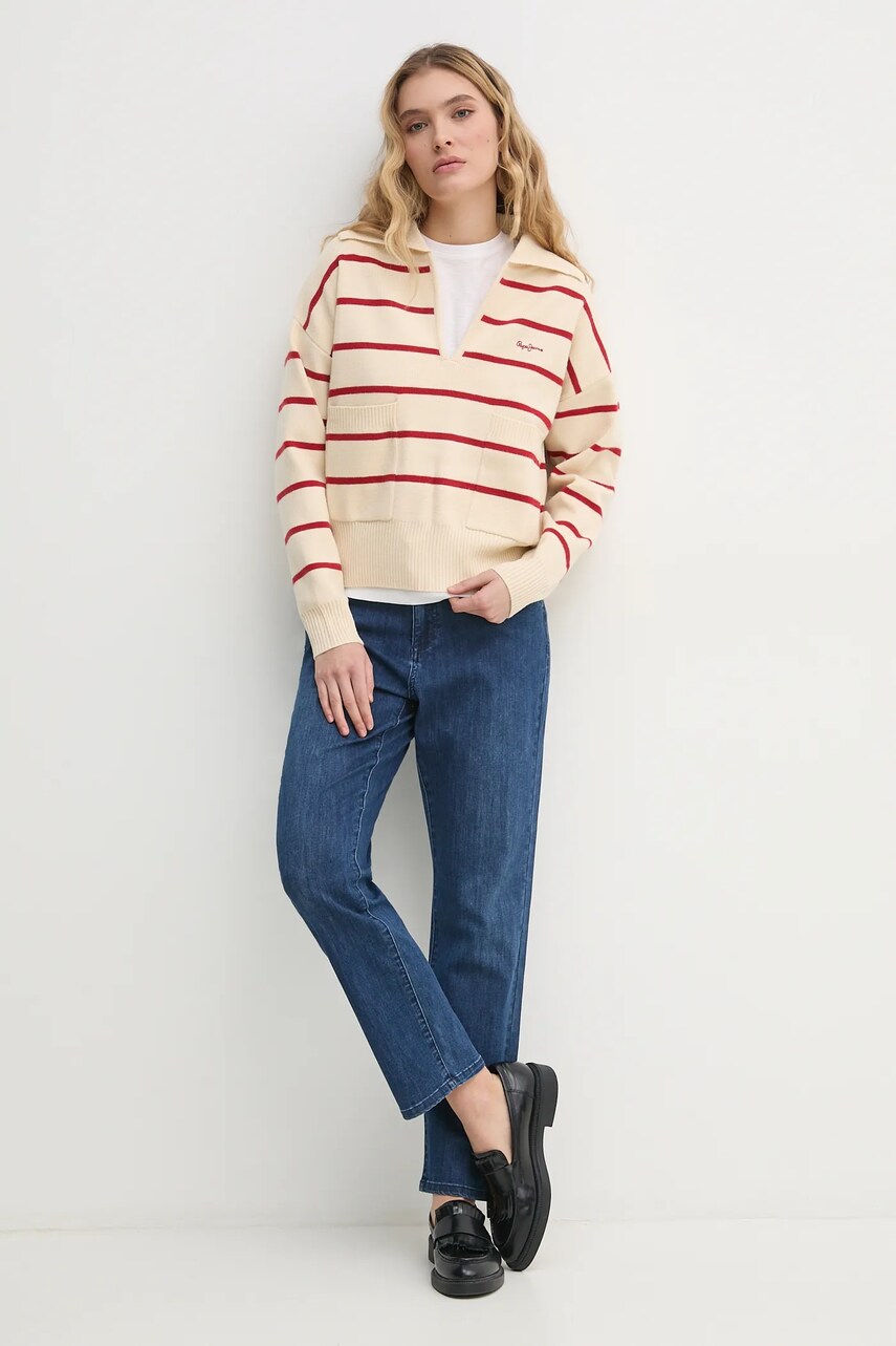 Бавовняна футболка Pepe Jeans REI жіноча колір білий PL506038