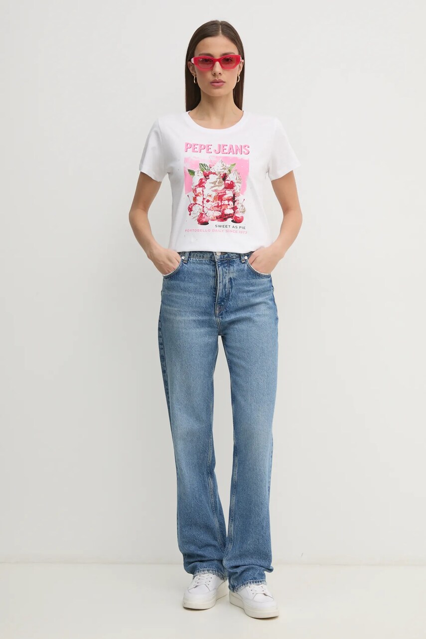Бавовняна футболка Pepe Jeans RYOKO жіноча колір білий PL506069