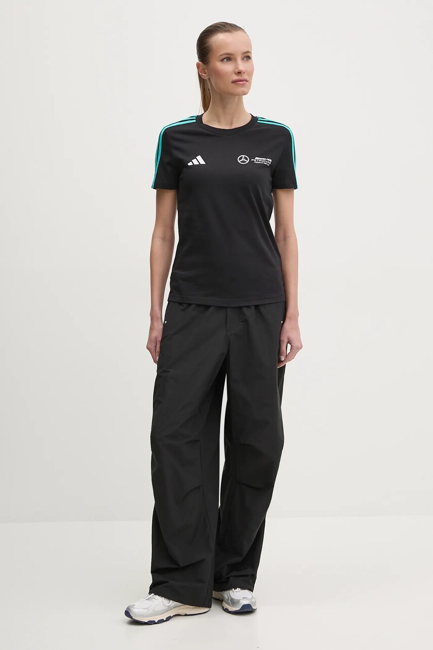 Купити Бавовняна футболка adidas x Mercedes жіноча колір чорний JV5424 – головне зображення