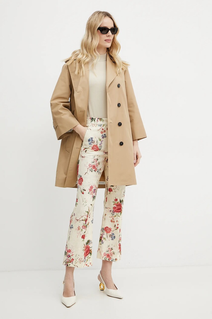 Безрукавка Weekend Max Mara жіноча колір бежевий легкий півгольф 2515361061600
