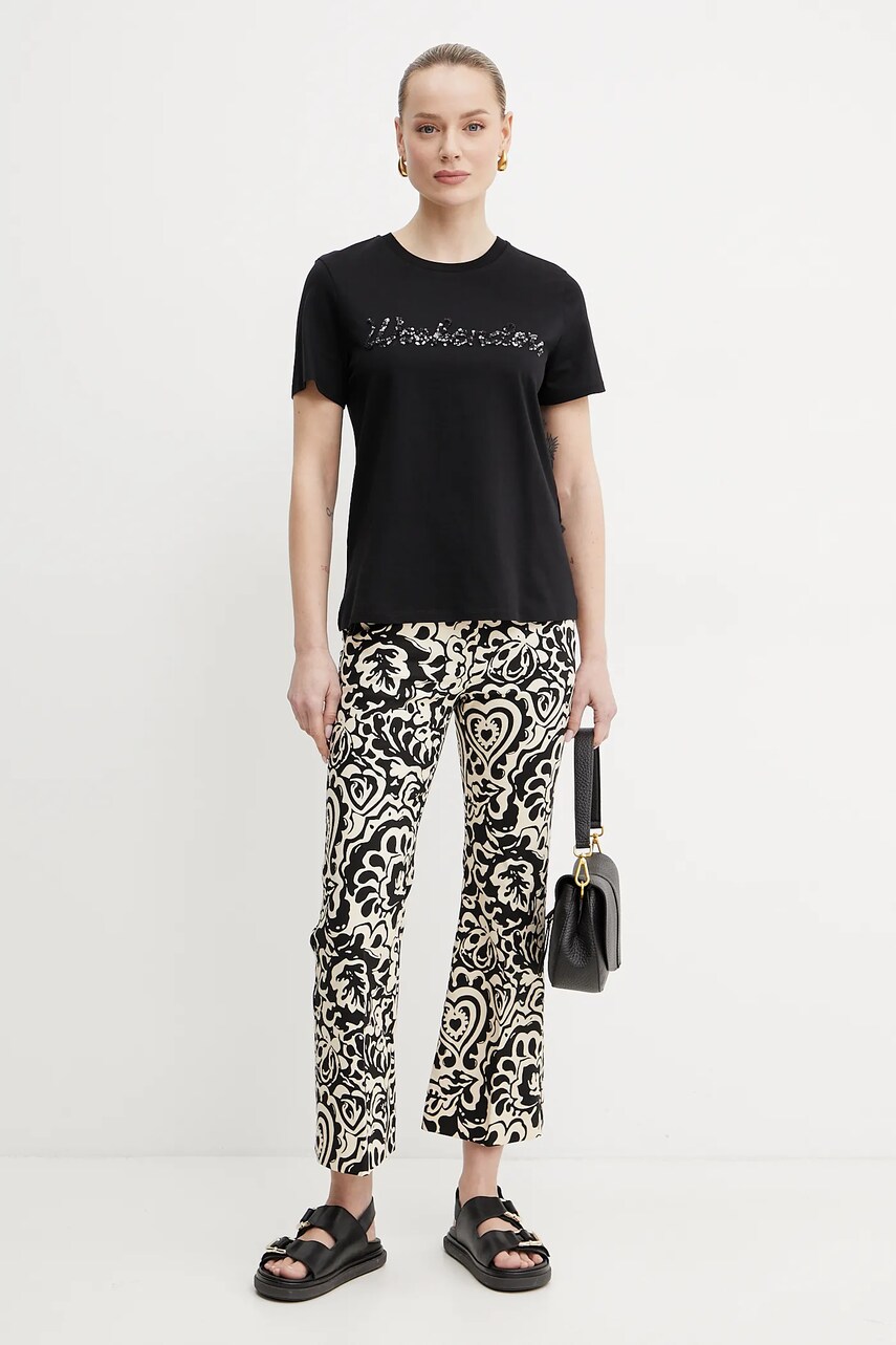 Бавовняна футболка Weekend Max Mara жіноча колір чорний 2515971051600