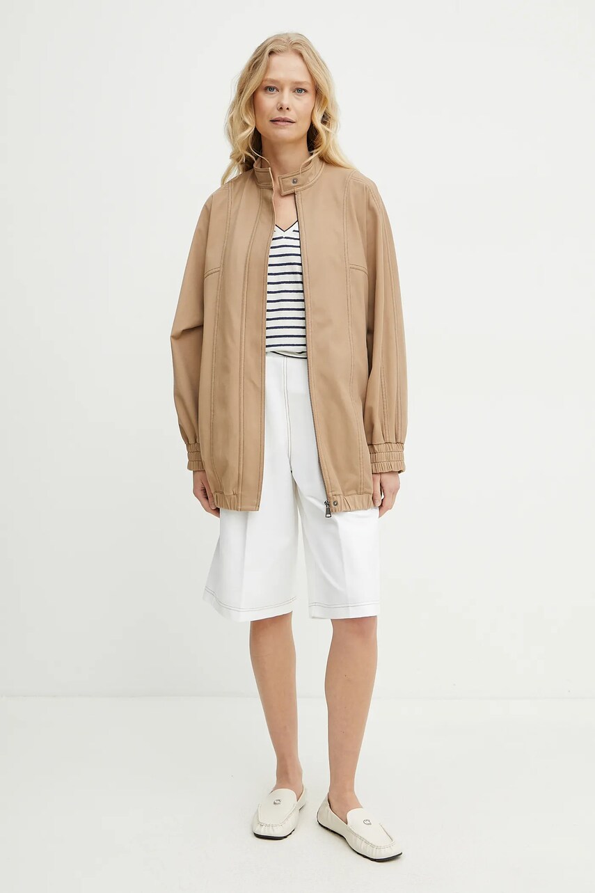 Льняна футболка Weekend Max Mara жіноча колір бежевий 2515941012600