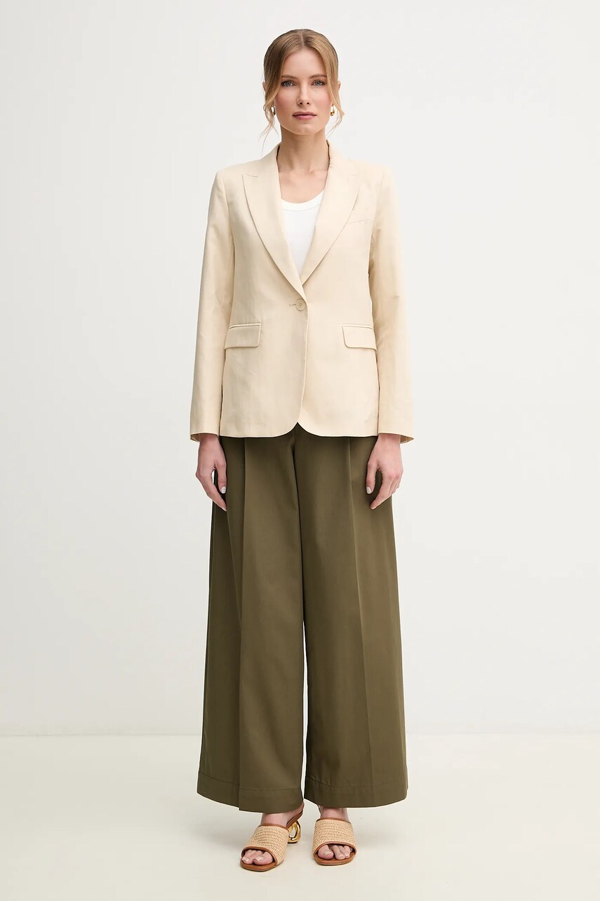 Бавовняний топ Weekend Max Mara колір бежевий 2515941022600