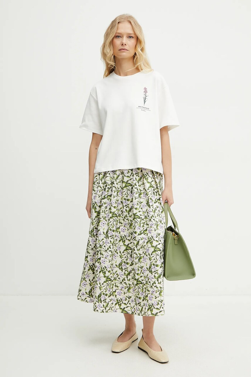 Бавовняна футболка Weekend Max Mara жіноча колір білий 2515941052600