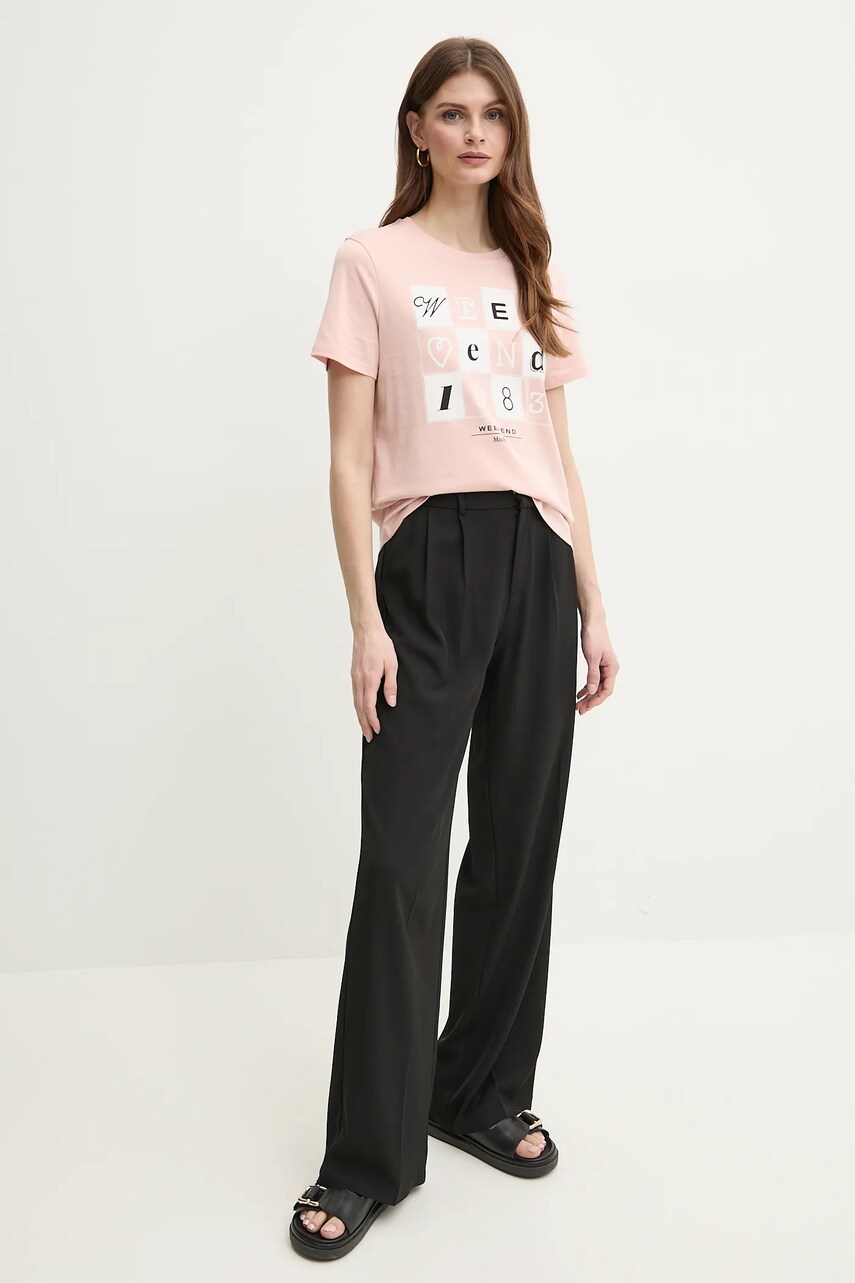 Бавовняна футболка Weekend Max Mara жіноча колір рожевий 2515971052600