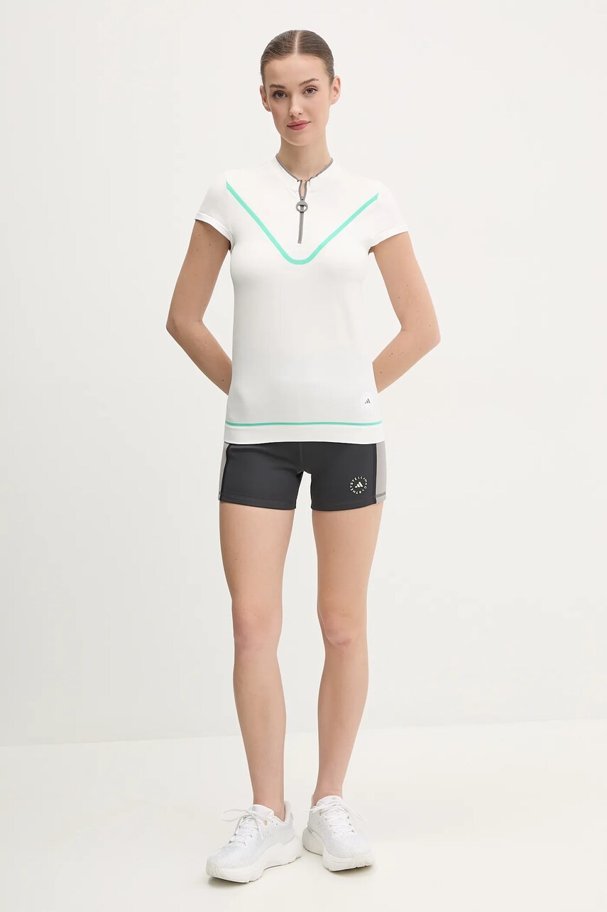Тренувальна футболка adidas by Stella McCartney TrueNature колір білий півгольф JI5228