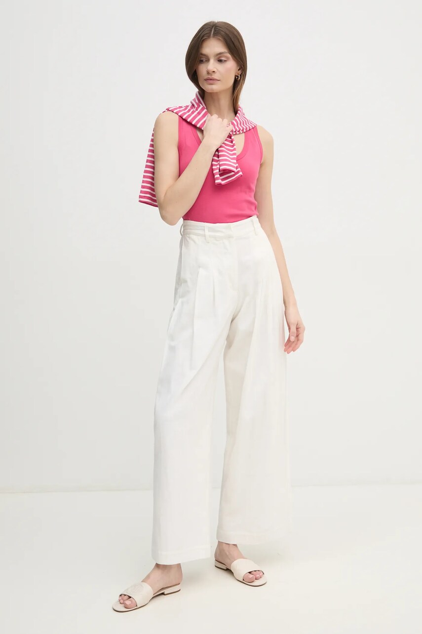 Бавовняний топ United Colors of Benetton колір рожевий 3GA2DH010