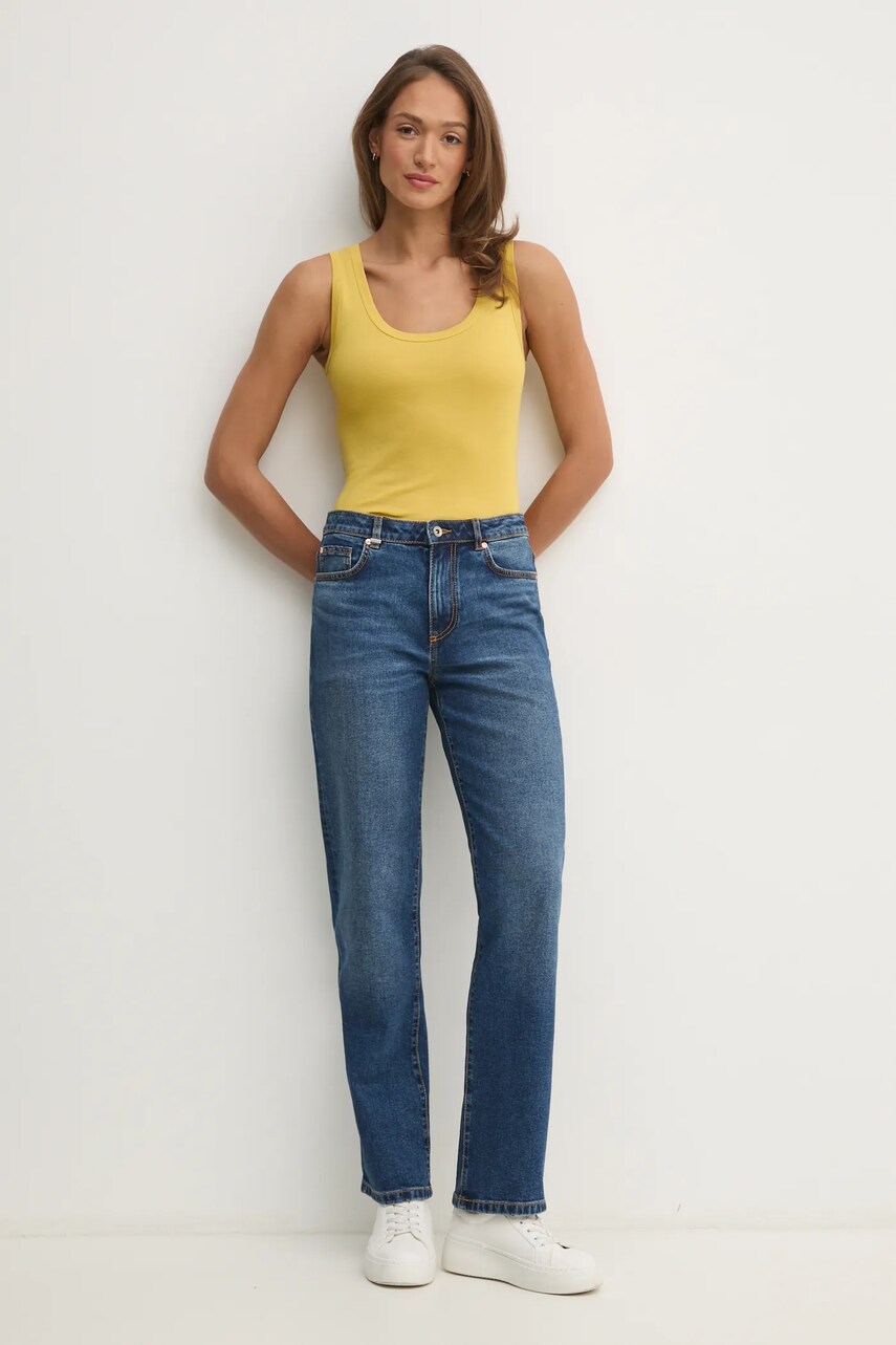 Бавовняний топ United Colors of Benetton колір жовтий 3GA2DH010