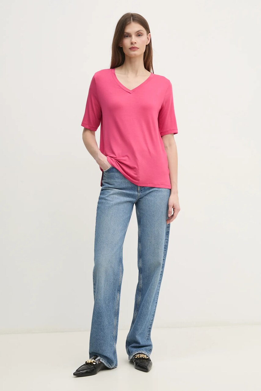 Футболка United Colors of Benetton жіноча колір рожевий 3Z12D401G