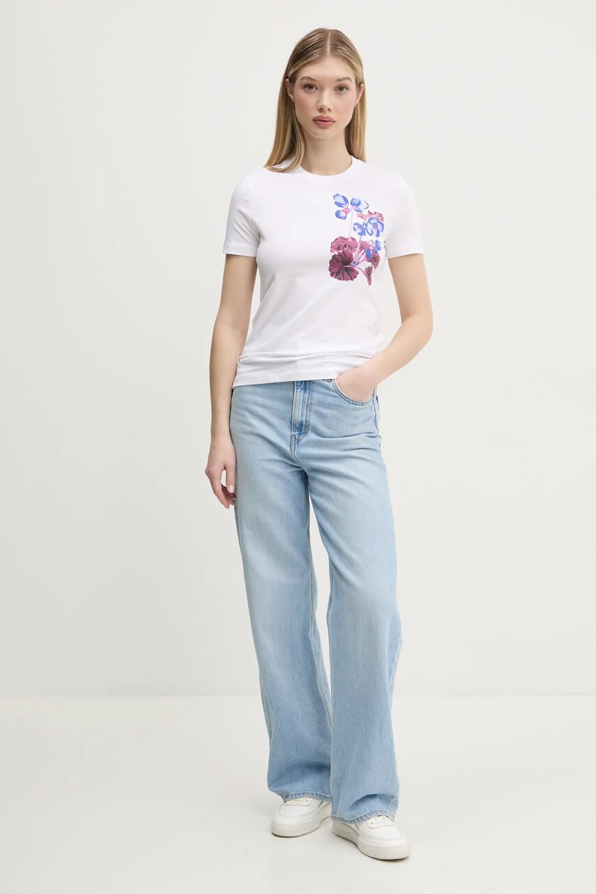 Футболка Desigual BOTANICAL LA жіноча колір білий 25SWTK48