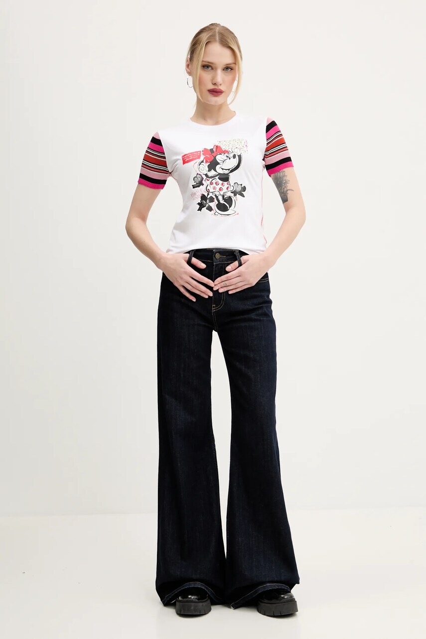 Футболка Desigual MINNIE жіноча колір білий 25SWTK39