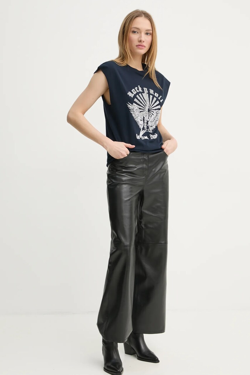 Бавовняна футболка ZADIG&VOLTAIRE жіноча колір синій JWTT01265