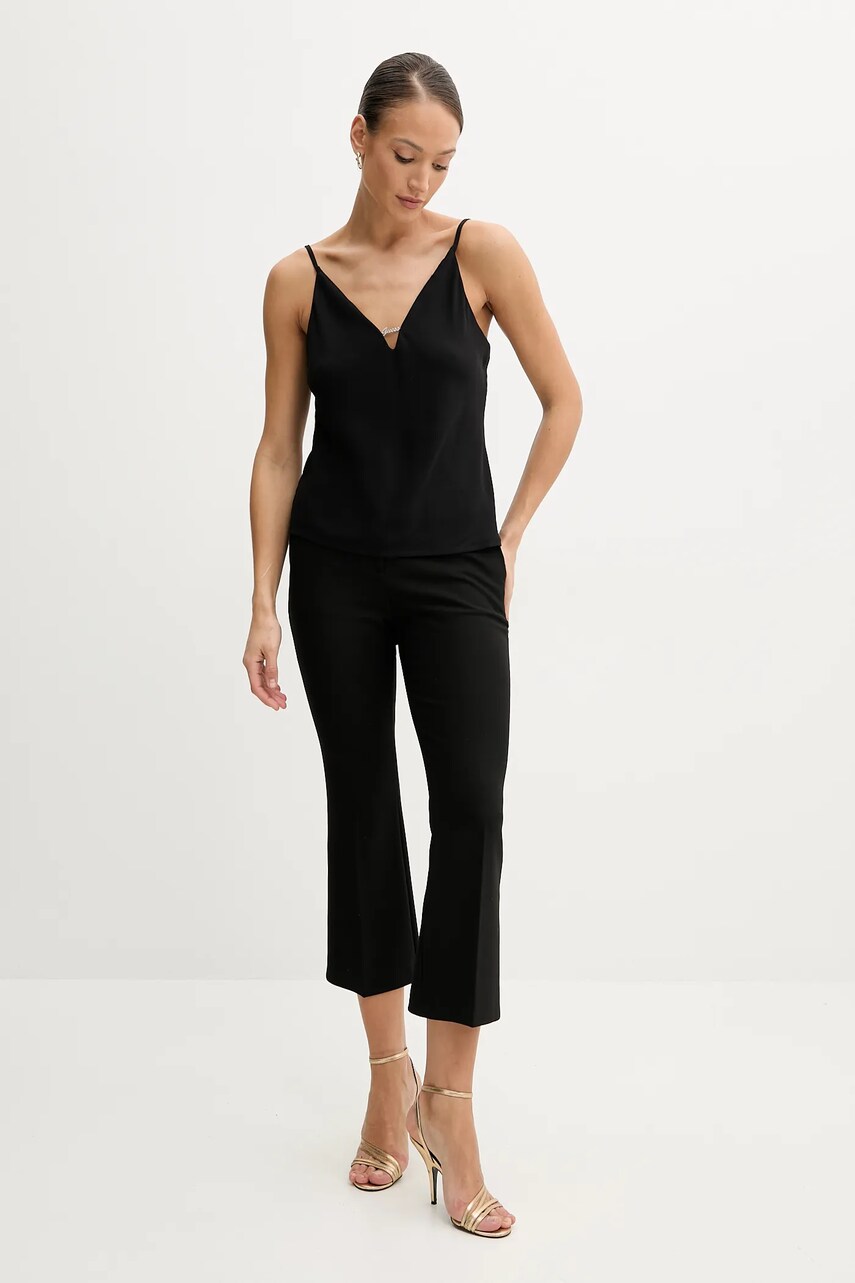 Блузка Guess CAROLINE жіноча колір чорний однотонна W5GH58 WGLD2