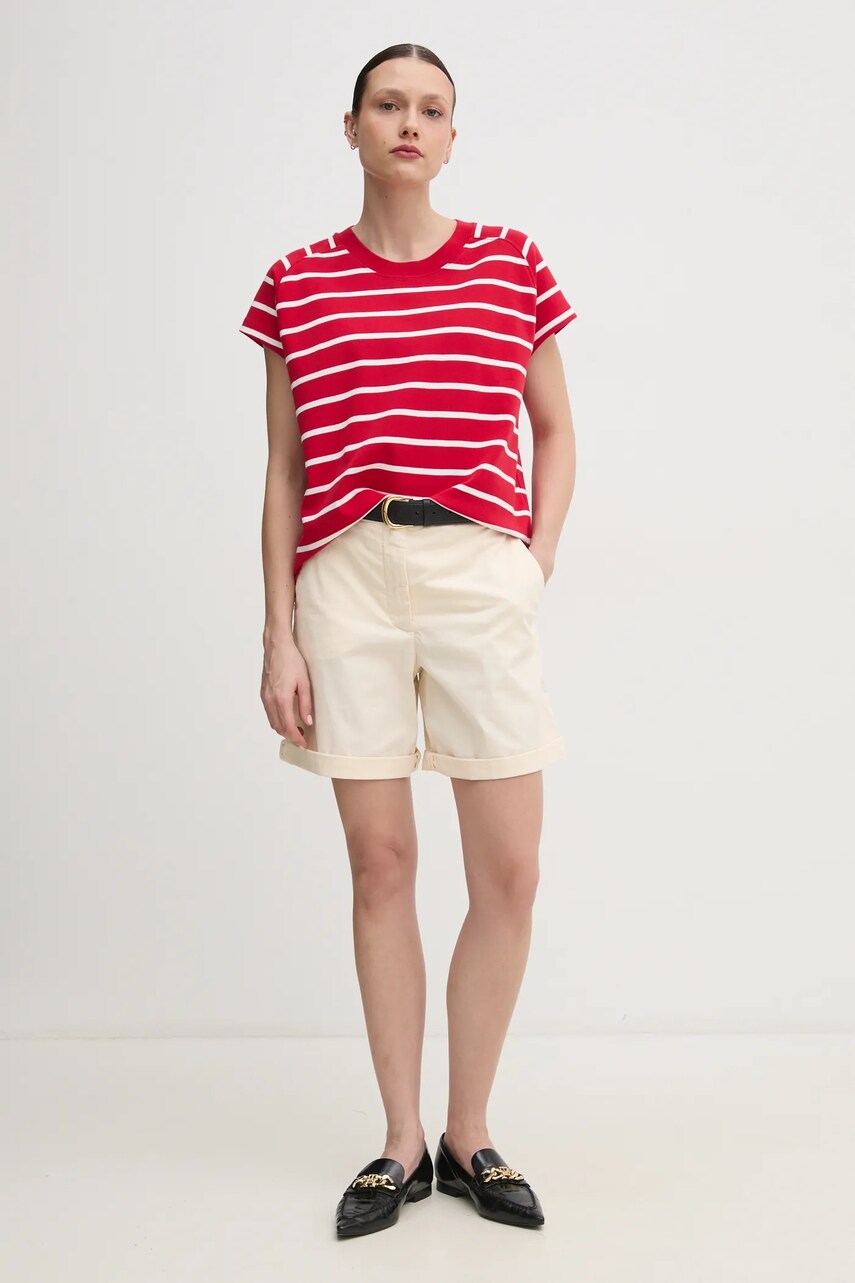 Бавовняна футболка Tommy Hilfiger жіноча колір червоний WW0WW44544
