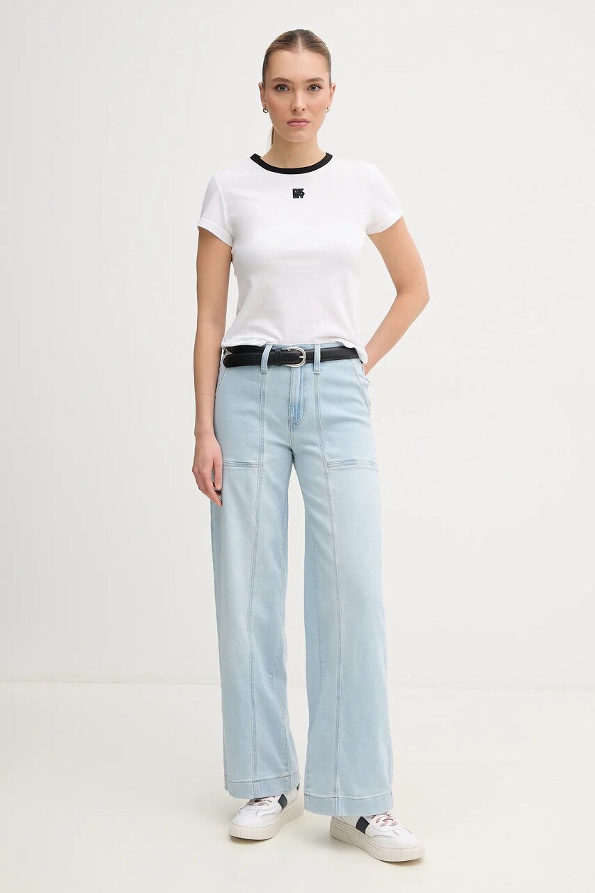 Бавовняна футболка Dkny жіноча колір білий DJ5T1340