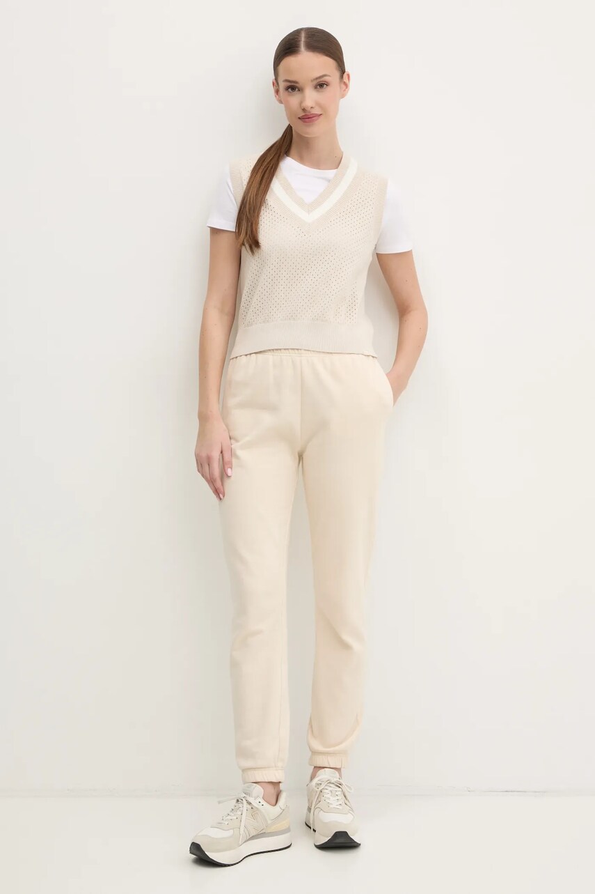 Бавовняний светр Dkny жіночі колір бежевий легкий DP5R6021