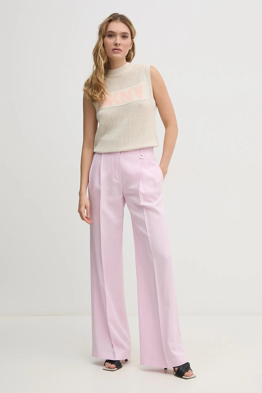 Бавовняна жилетка Dkny жіночий колір бежевий  DJ5R0650