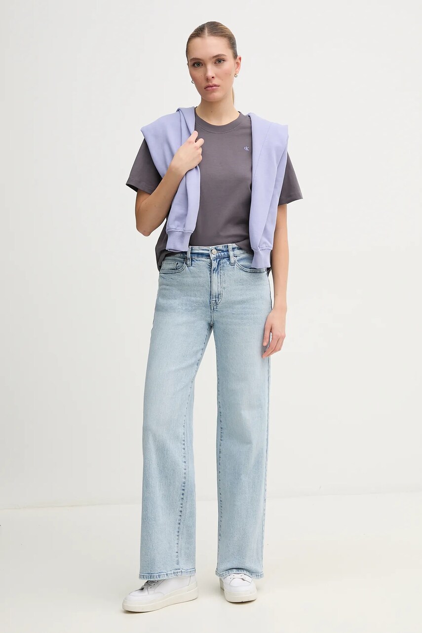 Бавовняна футболка Calvin Klein Jeans жіноча колір сірий J20J225238