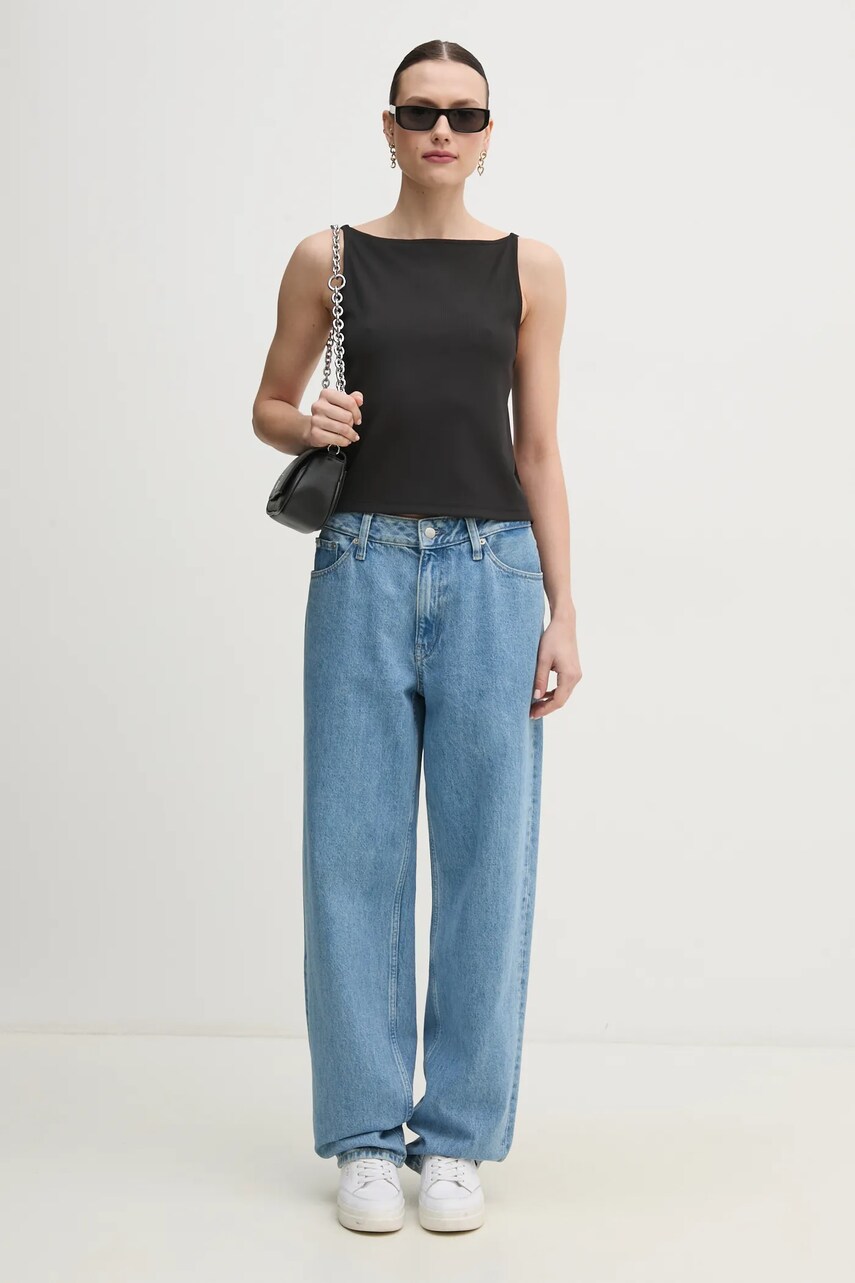 Топ Calvin Klein Jeans жіночі колір чорний оголена спина J20J225314