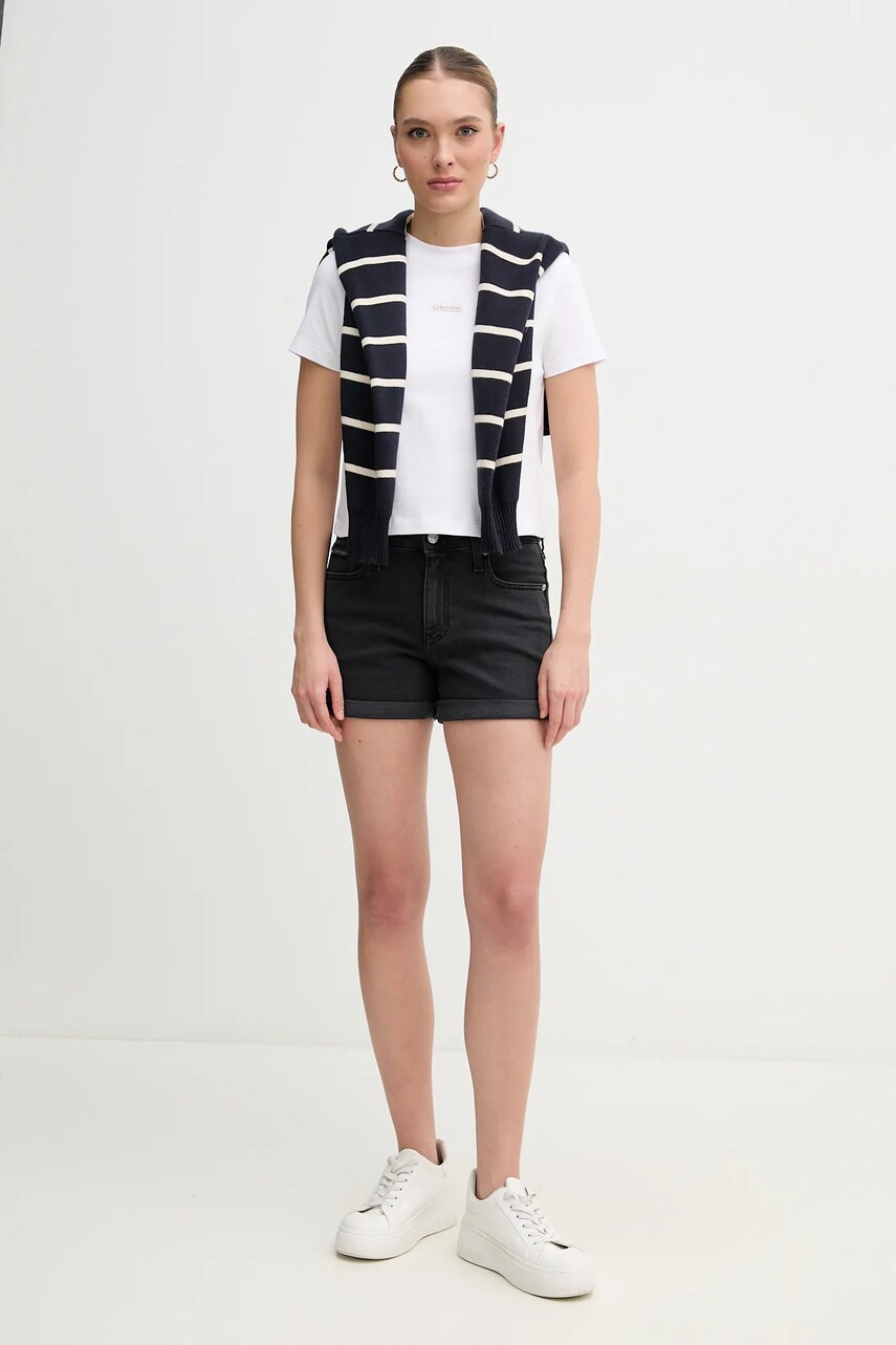 Бавовняна футболка Calvin Klein Jeans жіноча колір білий J20J225524