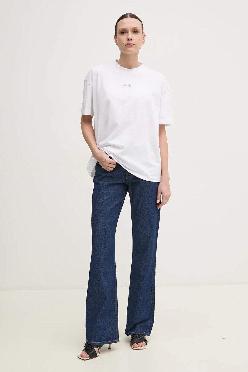 Бавовняна футболка Calvin Klein Jeans жіноча колір білий J20J225539