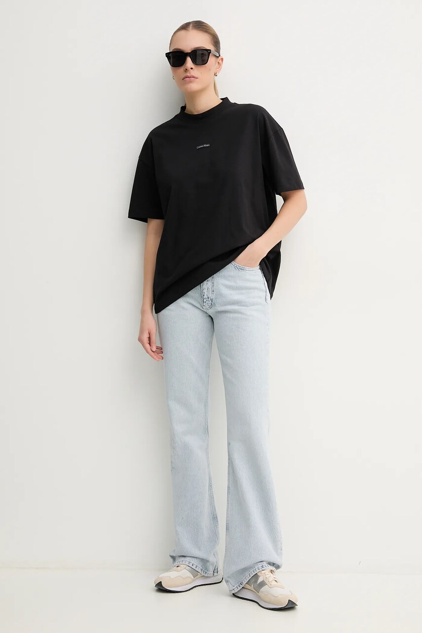 Бавовняна футболка Calvin Klein Jeans жіноча колір чорний J20J225539