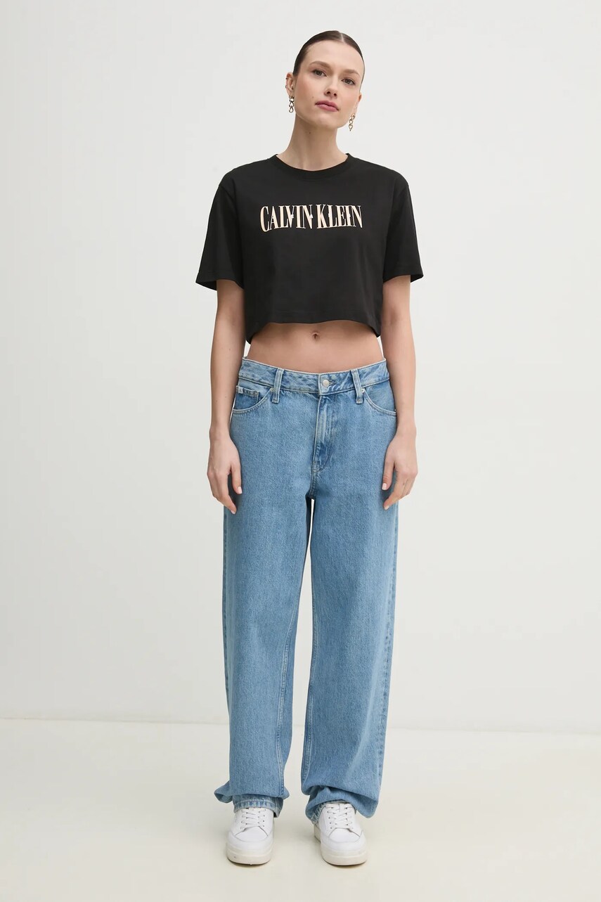 Бавовняна футболка Calvin Klein Jeans жіноча колір чорний J20J225578