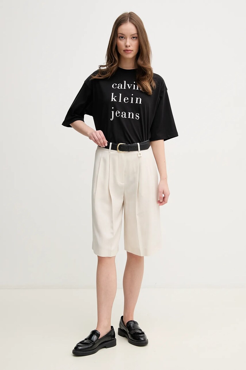 Бавовняна футболка Calvin Klein Jeans жіноча колір чорний LV047B827G