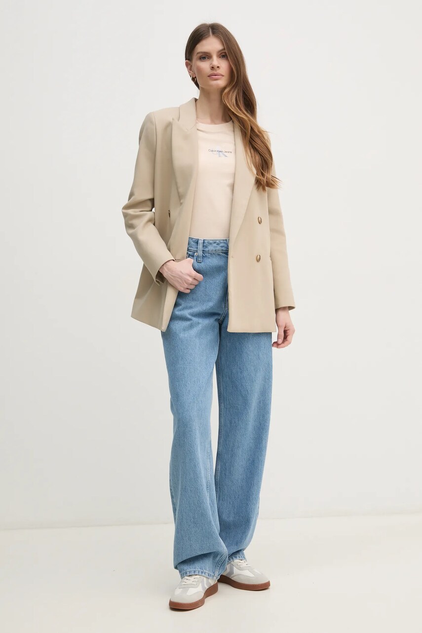 Футболка Calvin Klein Jeans жіночий колір бежевий J20J225252
