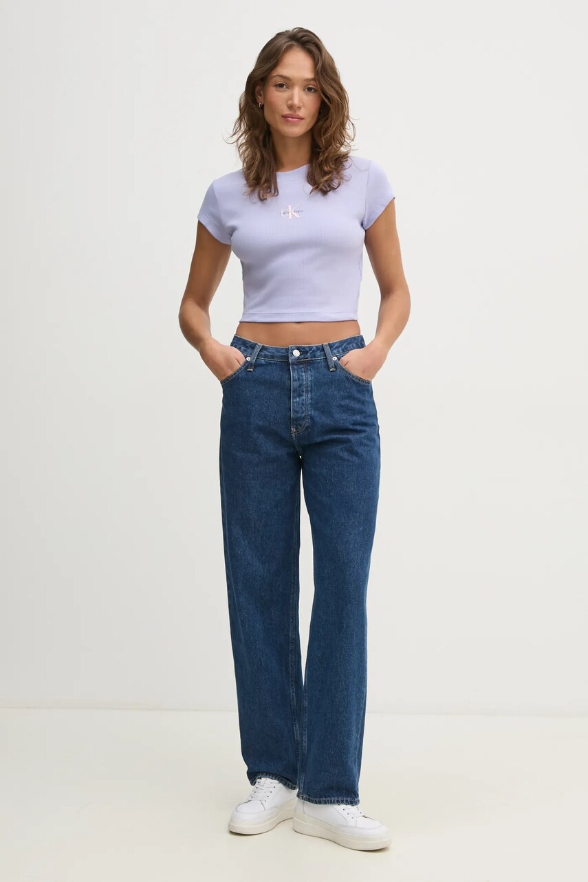 Футболка Calvin Klein Jeans жіноча колір фіолетовий LV047AB802