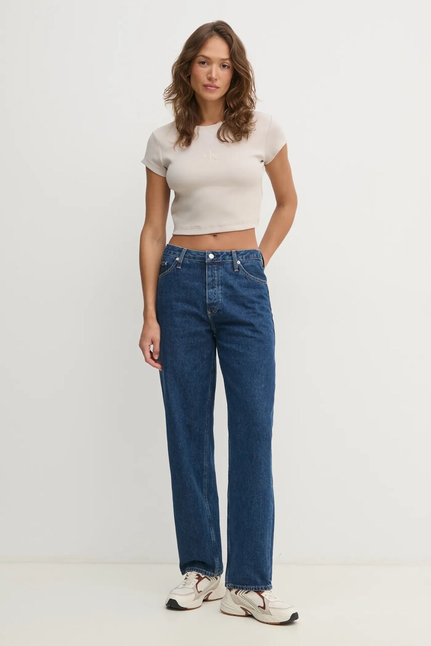 Футболка Calvin Klein Jeans жіноча колір бежевий LV047AB802