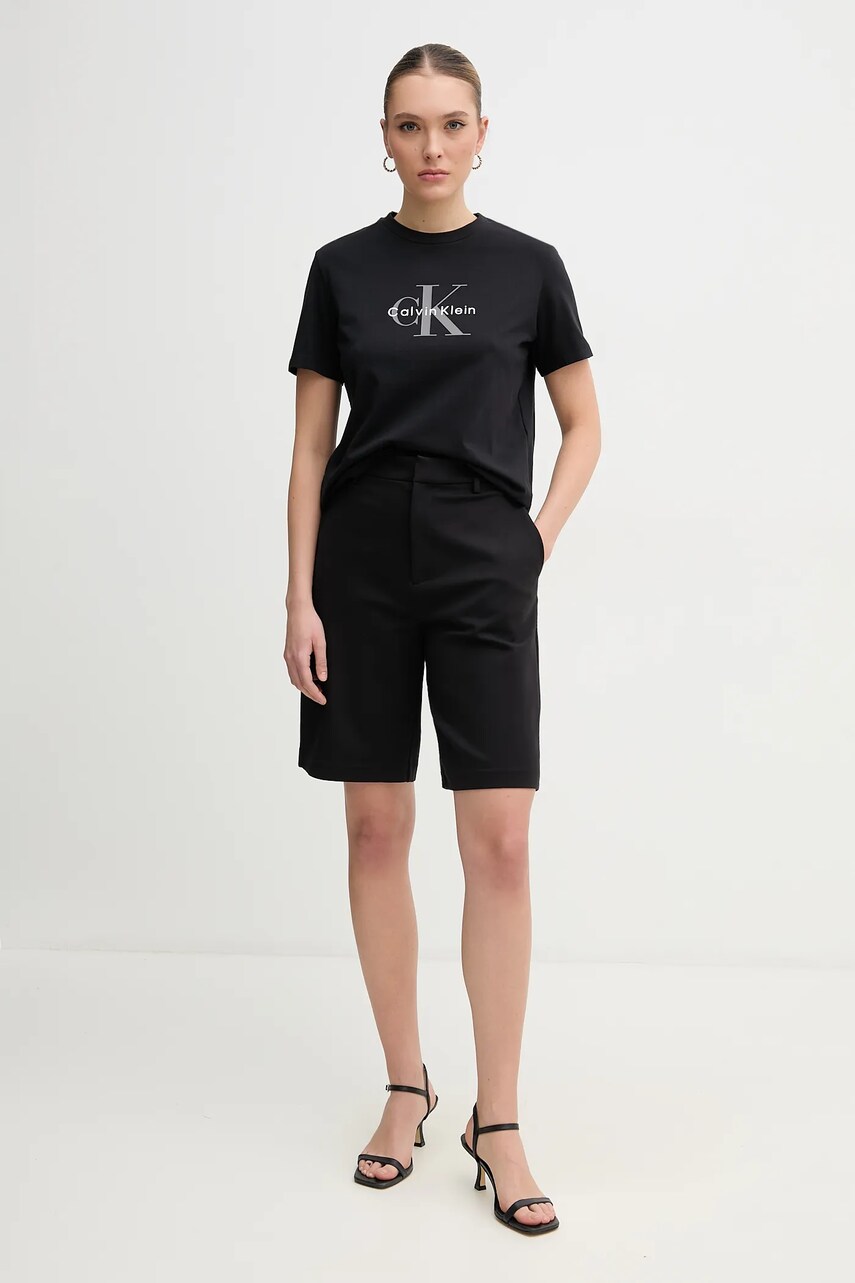 Бавовняна футболка Calvin Klein Jeans жіноча колір чорний LV047B864G