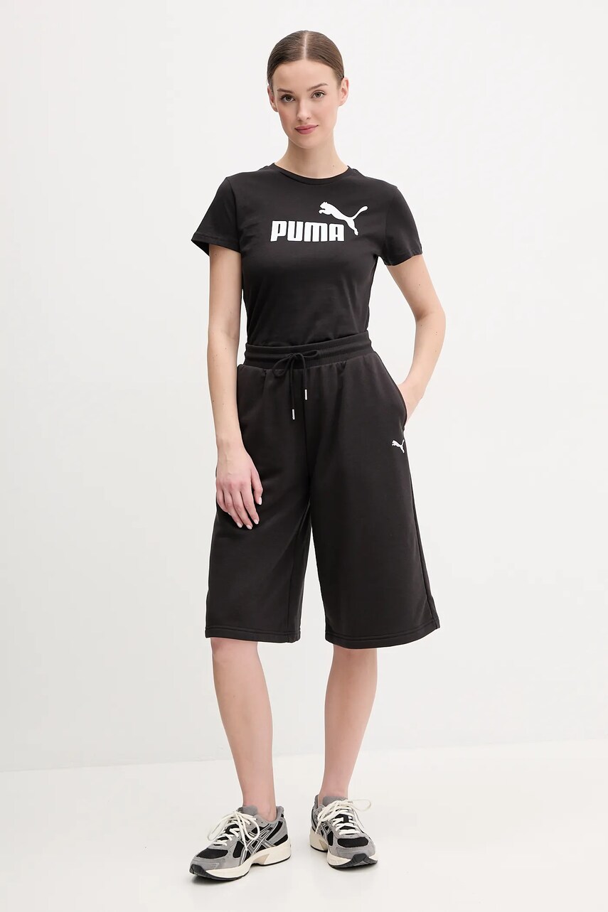 Бавовняна футболка Puma жіноча колір чорний 682370