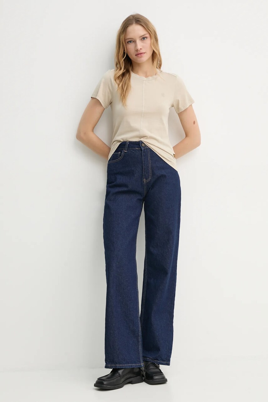 Бавовняна футболка G-Star Raw жіноча колір бежевий D24499-B059