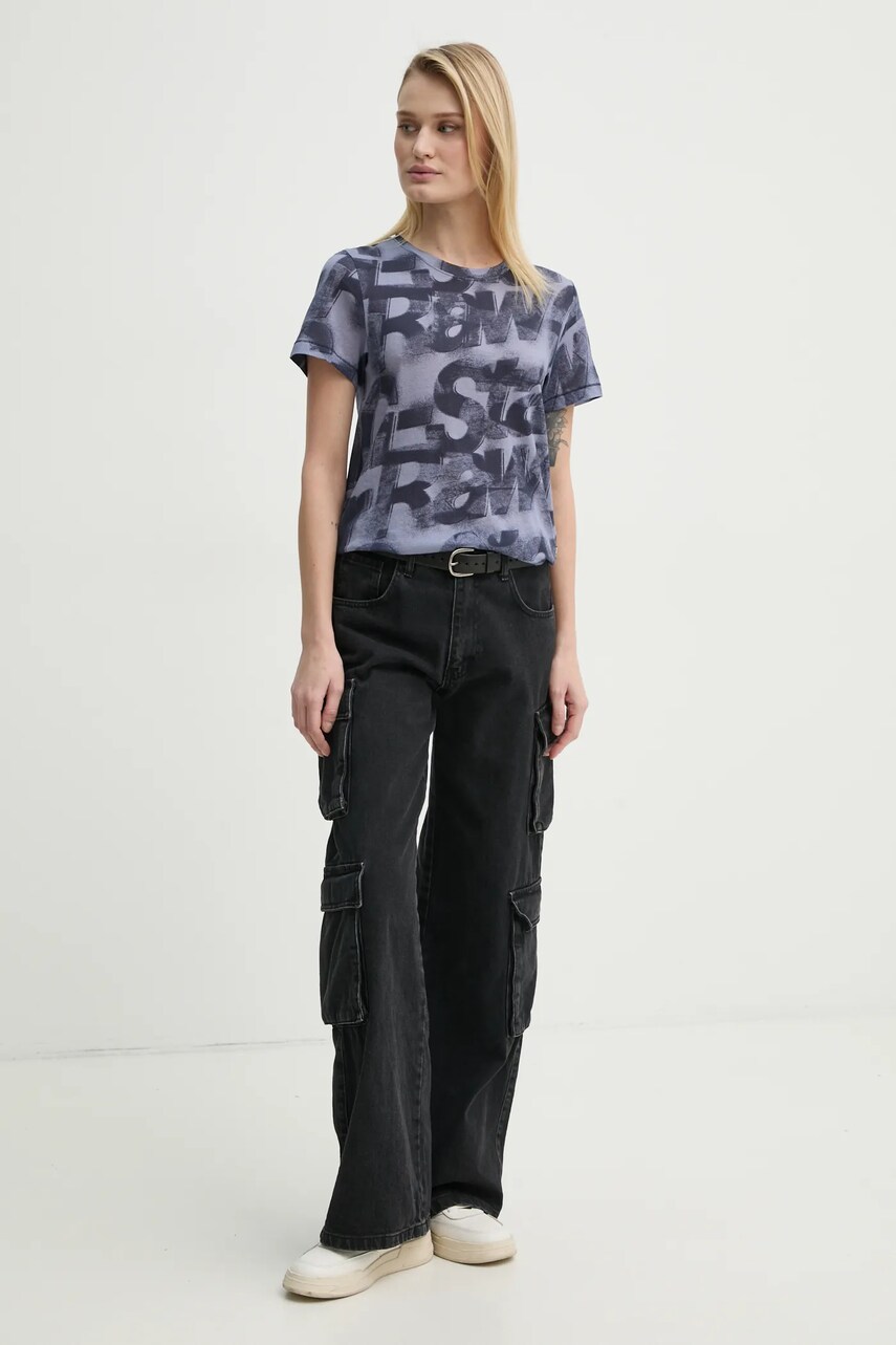 Бавовняна футболка G-Star Raw жіноча колір синій D26066-C565