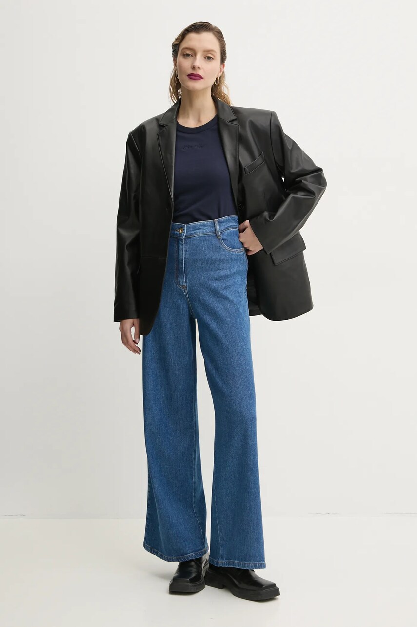 Бавовняна футболка G-Star Raw жіноча колір синій D26069-D975