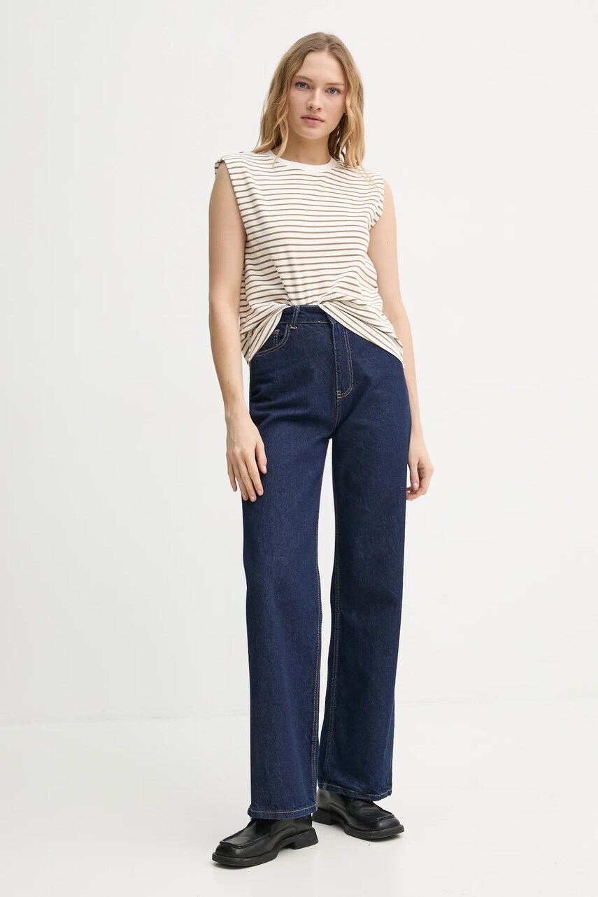 Бавовняний топ G-Star Raw колір бежевий D26073-D979