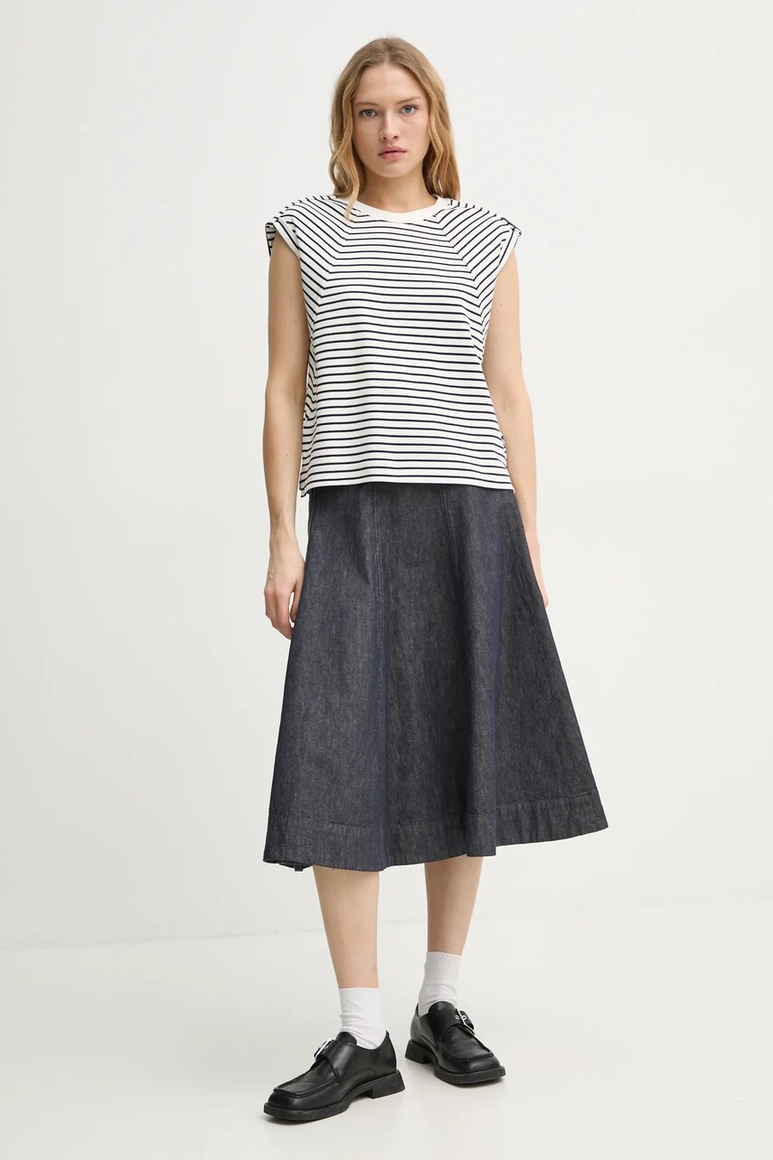 Бавовняний топ G-Star Raw колір бежевий D26457-D979