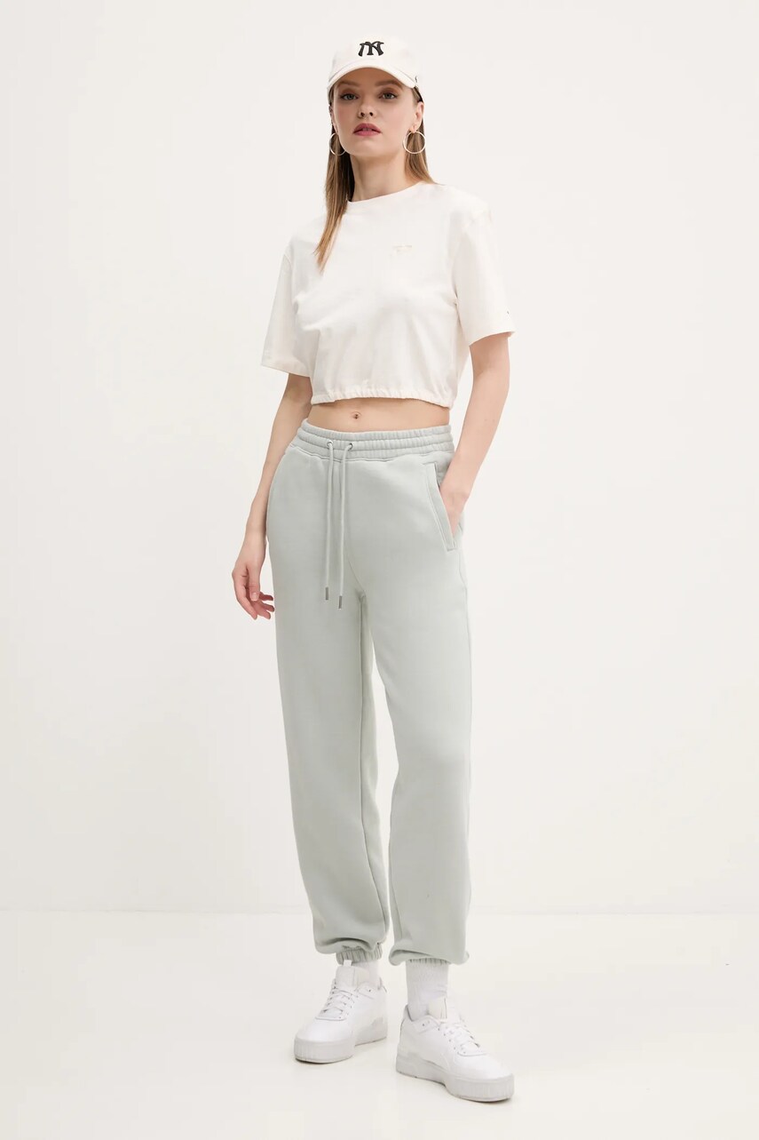 Бавовняна футболка Tommy Jeans жіноча колір бежевий DW0DW20324