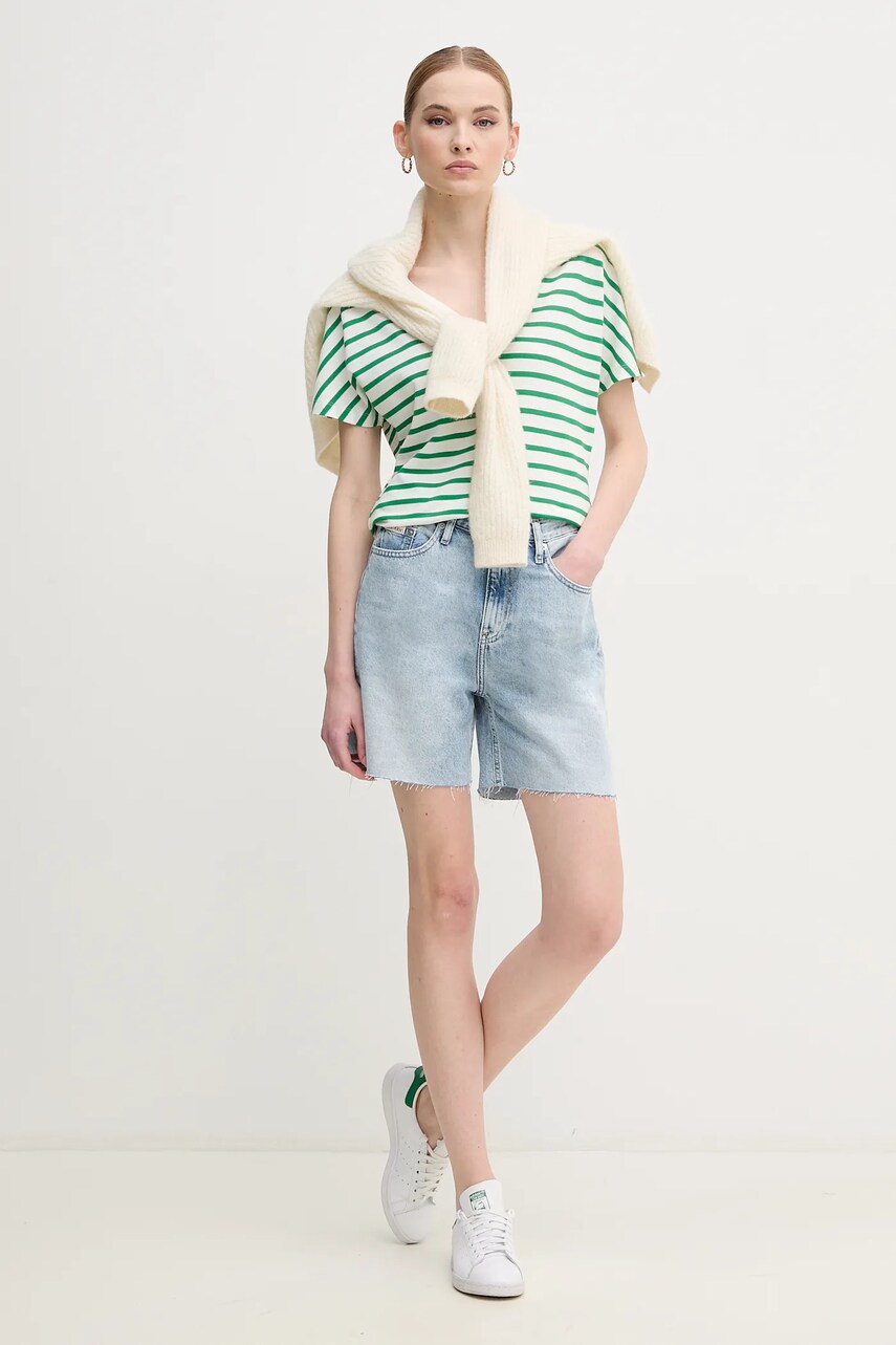 Футболка Tommy Hilfiger жіноча колір зелений WW0WW46114