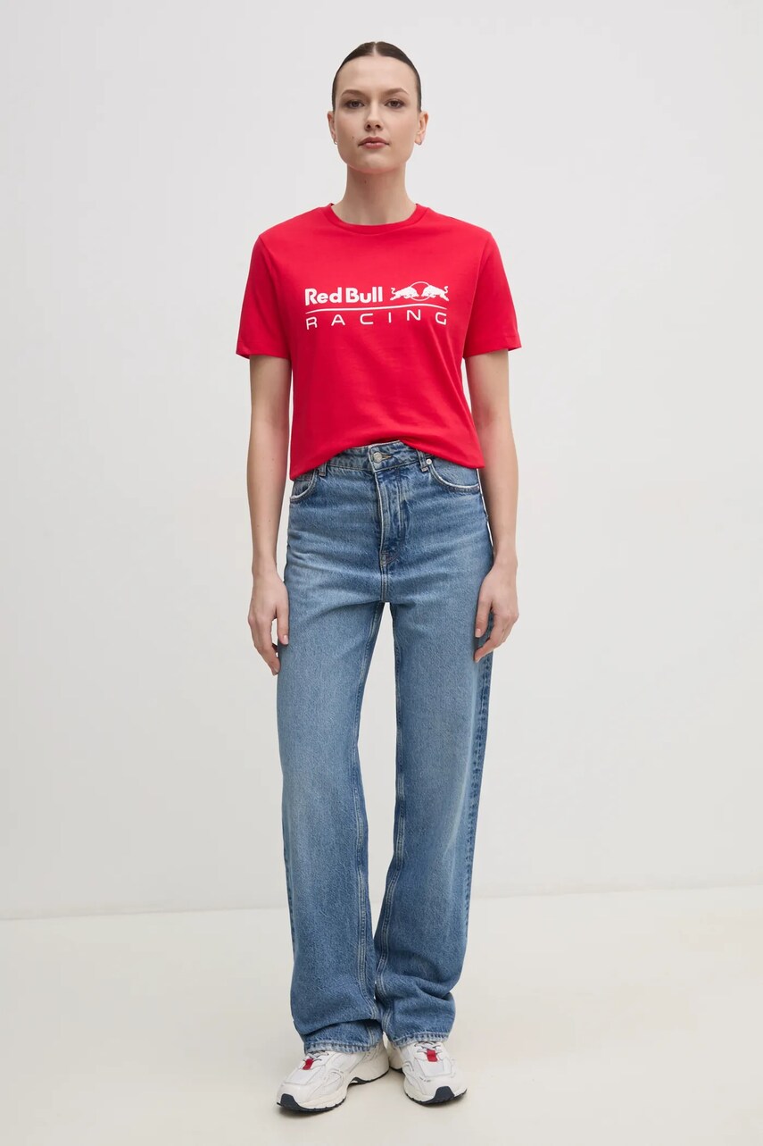Бавовняна футболка Red Bull Racing x Pepe Jeans STANDARD FIT TEE жіноча колір червоний RL500004