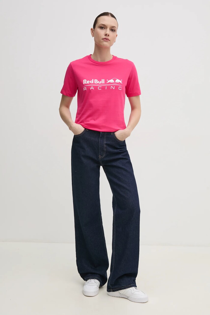 Бавовняна футболка Red Bull Racing x Pepe Jeans STANDARD FIT TEE жіноча колір рожевий RL500004