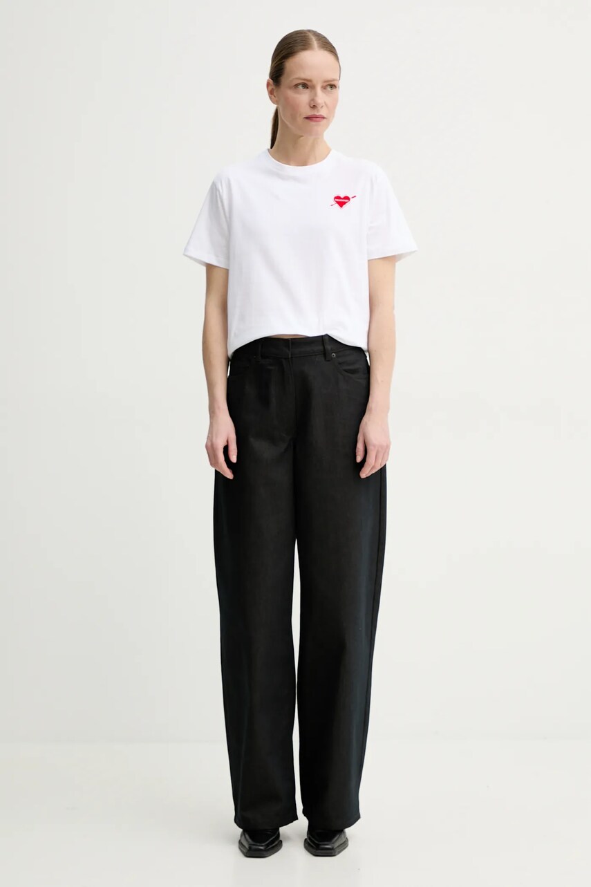 Бавовняна футболка The Kooples жіноча колір білий FTSC30036K