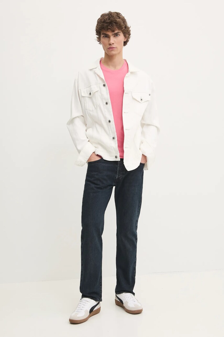 Футболка Tommy Jeans чоловіча колір рожевий однотонна DM0DM20363