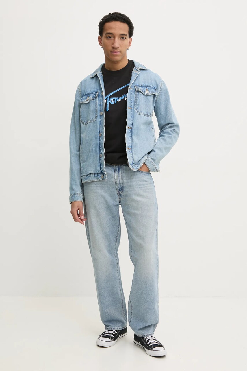 Футболка Tommy Jeans чоловіча колір чорний з принтом DM0DM21109