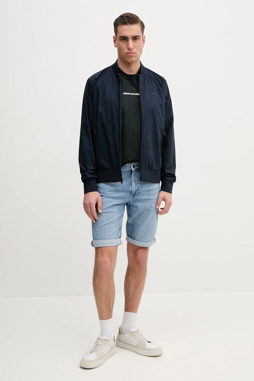 Бавовняна футболка Armani Exchange чоловіча колір зелений з принтом XM000588 AF12308